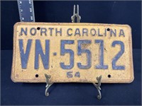 1964 North Carolina License Plate