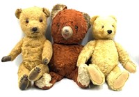 (3) Antique Teddy Bears