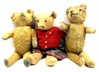 (3) Antique Teddy Bears