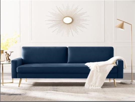 62 Modern Loveseat Sofa - Dark Blue