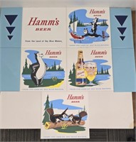 Hamm's Beer Plastic Ceramtile Tiles Sign Set