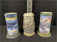Group of Coors Beer Collector Steins