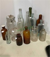 Vintage and antique glass lot - medicine bottles,