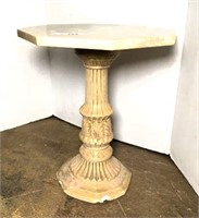 Octagonal Accent Table with Faux Marble Top