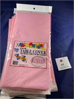 5 pink 84" plastic round party table coverings