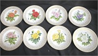 8 Boehm Rose Collection plates