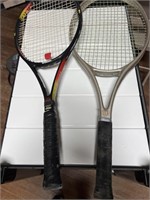 Two wilson tennis rackets with carrying case