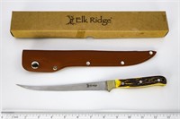 Elk Ridge Fixed Blade Knife w/ Leather Sheath