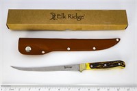 Elk Ridge Fixed Blade Knife w/ Leather Sheath