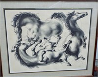 Hans Erni (1909-2015) signed litho. of horses