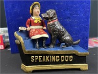 Mechanical bank, speaking dog