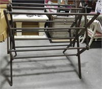 Primitive folding wooden quilt rack (42” high)