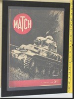 FRAMED MATCH MAGAZINE WITH CHAR B TANK ON FRONT