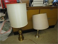 2 lamps - 1 is heavy brass - LOCAL PICKUP ONLY
