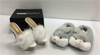 Size 7 New Two Pair Slippers K14F