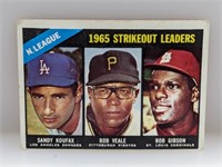 1965 Topps NL SO Ldrs Koufax Veale Gibson #225