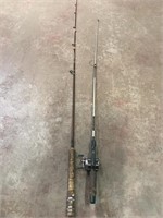 Zebco fishing rod.  Pflueger reel. Fishing pole.