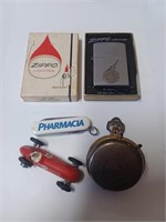 Zippo Lighter, Pocket Knife, Lesney Toy Racer,