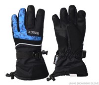 KINEED Waterproof Ski Gloves -BLACK/NAVY- M