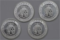 4 - 1.25ozt Silver .999 GuineaRounds (5ozt TW)