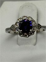 Sterling Silver Fancy Purple Tourmaline Ring