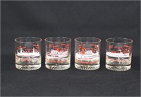 Set of 4 Steam Cruiser Ship Rocks Whiskey Glasses