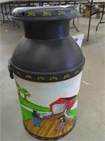 Paint-Decorated Milk Can
