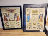 Antique Fraktur Birth Certificates Circa 1851