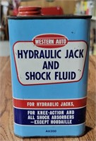 WESTERN AUTO HYDRAULIC JACK & SHOCK FLUID TIN CAN