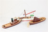 Trio of Wood Model Boats
