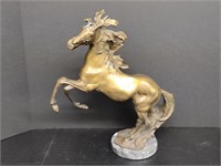 Rearing Horse Bronze Metal Statue