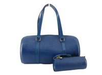 Louis Vuitton Blue Soufflot Toledo Epi Handbag