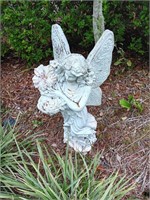 Concrete angel statue 33 inches tall nice