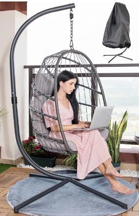 MOJIA Egg Chair with Stand & Oxford Cover READ
