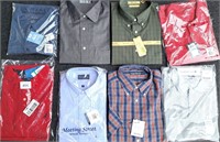 NEW IN PACKAGE MEN'S POLOS & DRESS SHIRTS LOT M-L