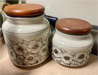 1970s Hornsea Pottery 'Cornrose' Storage Jars