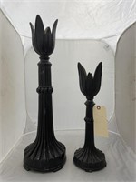 2 Decorative Candle Holders 23"H & 16"H