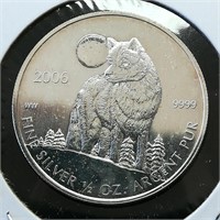 2006 Canada $1 SILVER COIN WOLF .5 t OZ