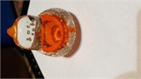 Vintage Blown Art Glass Orange Pear Japan