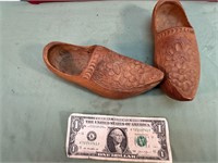 PAIR OF 1944 CARVED WOODEN SHOES