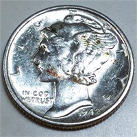 1942-S Mercury Silver Dime Uncirculated