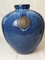 Beautiful Blue Pottery Round Vase