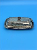 Marked Silver Plate Butter Dish W Lid