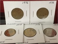 2 - 1976 & 3 - 1978 Greece Coins