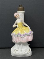 Art Nouveau Porcelain Flapper Girl Lamp