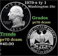 Proof 1979-s ty 1 Washington Quarter 25c Grades GE