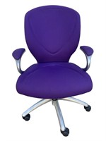 Purple and Silver Toned Rolling Office Chair