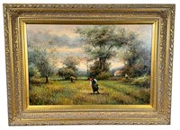 UNSIGNED LANDSCAPE OIL ON CANVAS PAINTING