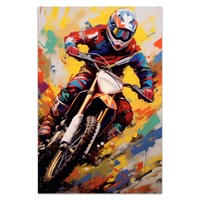 PooBa Frameless Canvas Wall Art Print,Motorcycle D