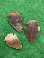 MID WESTERN US ARROWHEADS - 3 PCS  (SHARP NOT FOR